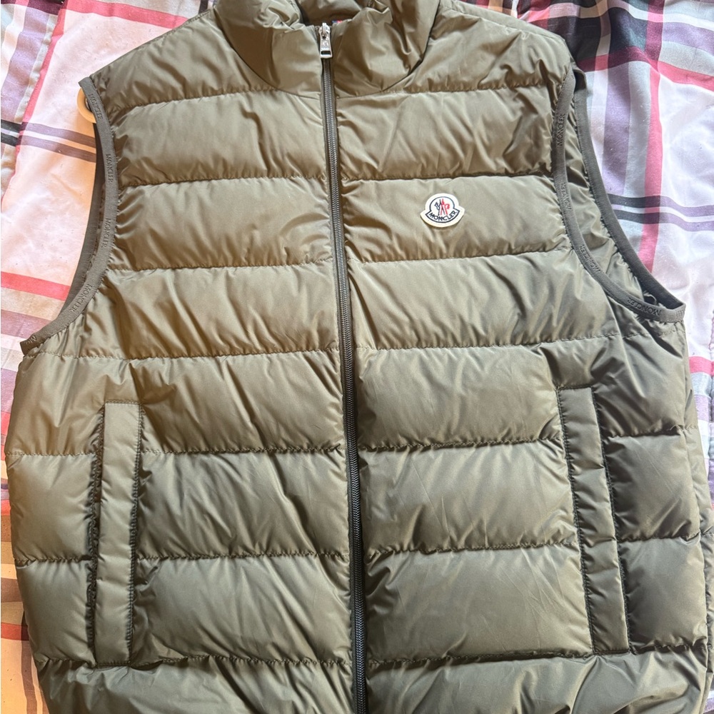 Moncler Olive Green Puffer Vest